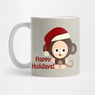 Happy Holidays Santa Monkey Mug